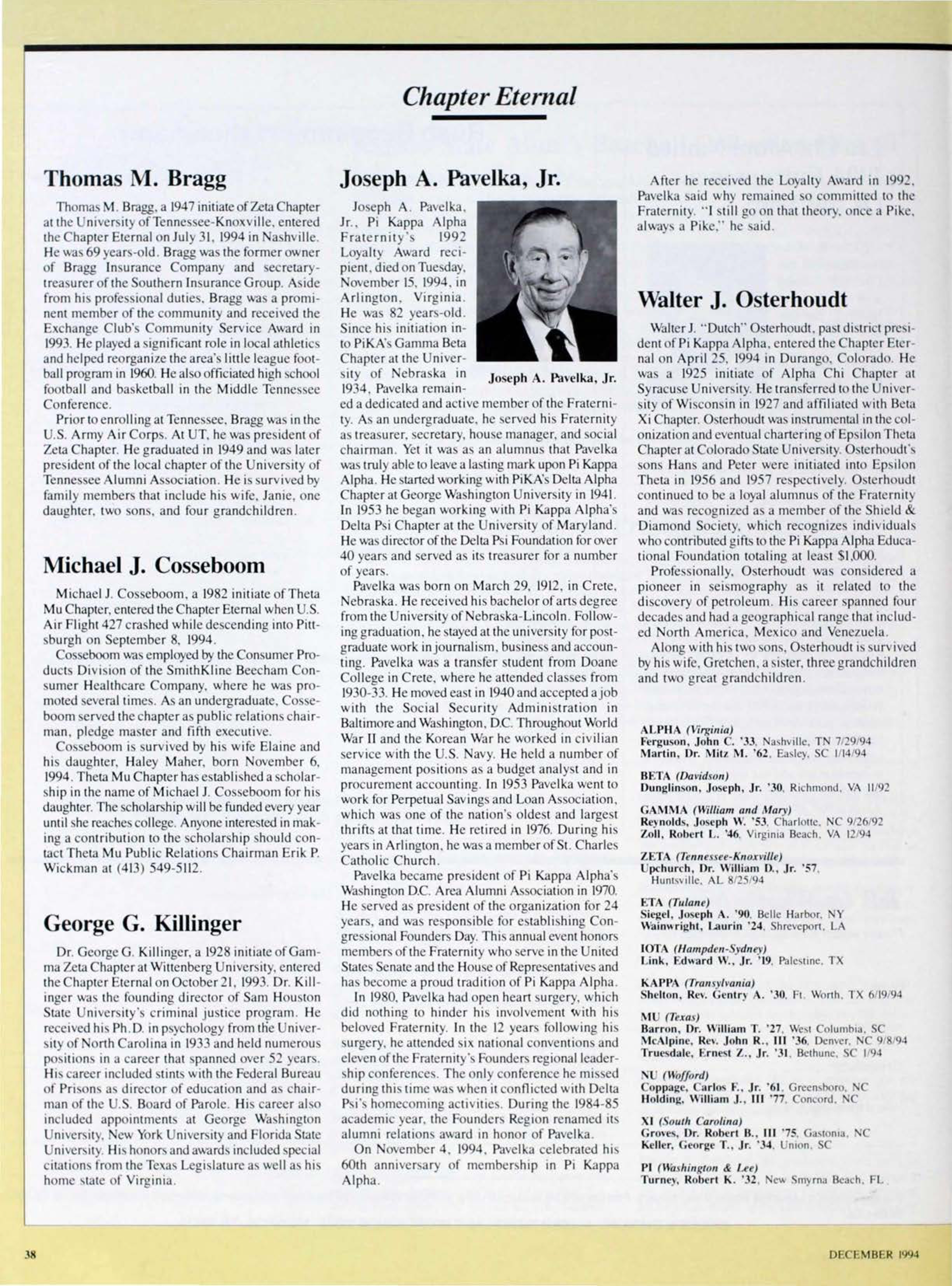 Chapter Eternal, December 1994